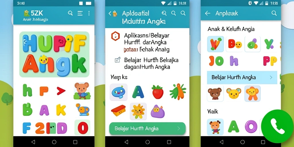 Tampilan antarmuka 5ZK yang menyenangkan untuk anak belajar.