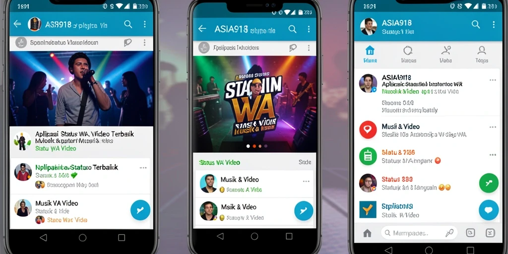 Antarmuka menarik dan beragam video Status WA.