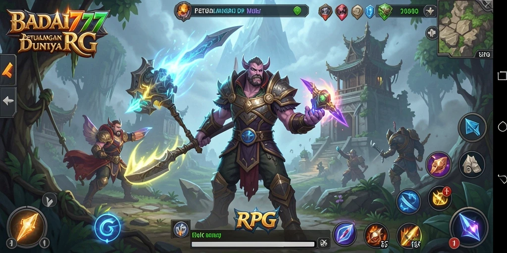 Tampilan utama antarmuka game RPG BADAI777 yang memikat.