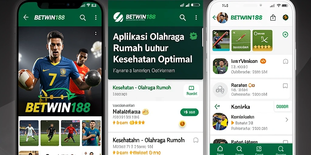 Tampilan antarmuka aplikasi BETWIN188 untuk program olahraga rumah.