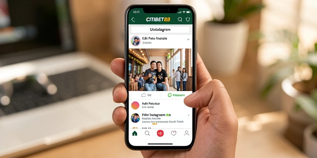 Tampilan antarmuka CITIBET88 dengan filter Instagram yang menarik dan fungsional.