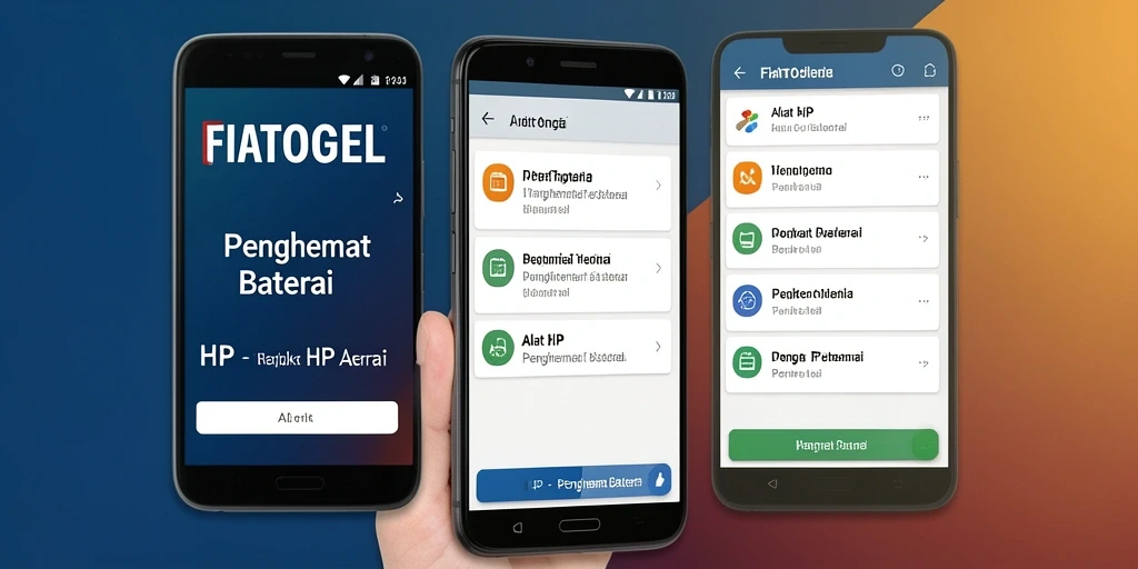 Antarmuka FIATOGEL yang menampilkan fitur penghematan baterai secara efektif.