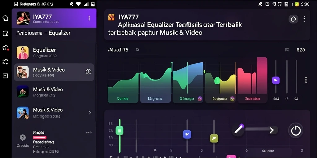 Antarmuka aplikasi <strong>IYA777</strong> menampilkan kontrol equalizer canggih.