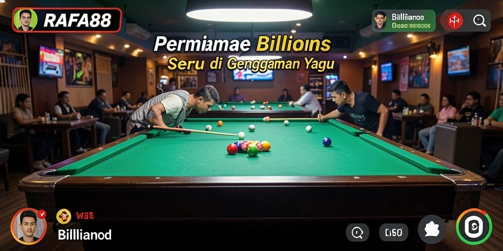 Antarmuka game Billiard RAFA88 yang menarik dan interaktif.