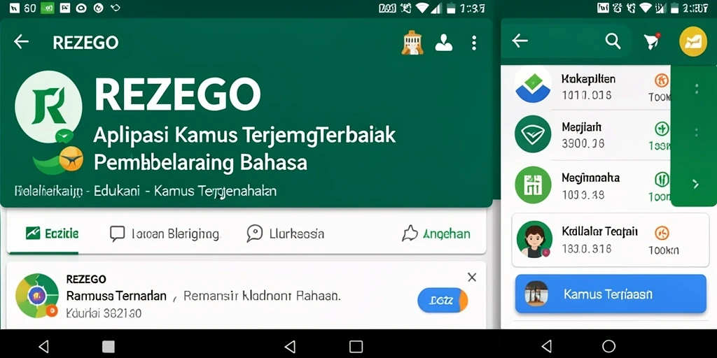 Antarmuka pengguna aplikasi REZEGO yang sederhana dan lengkap.