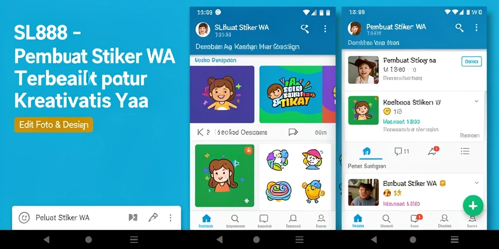 Antarmuka SL888 saat membuat stiker WA yang kreatif.